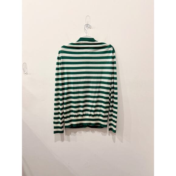 Dolce and Gabbana Striped Cardigan w/ Pineapple Sequin Embroidered Green/White L - Picture 3 of 6